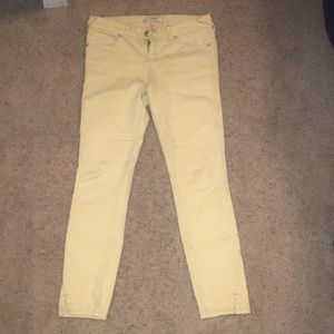 Free people yellow cropped jeans